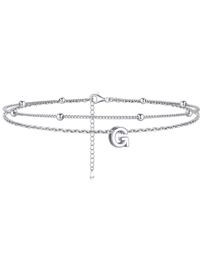 Dainty Layered Waterproof Initial Anklets
