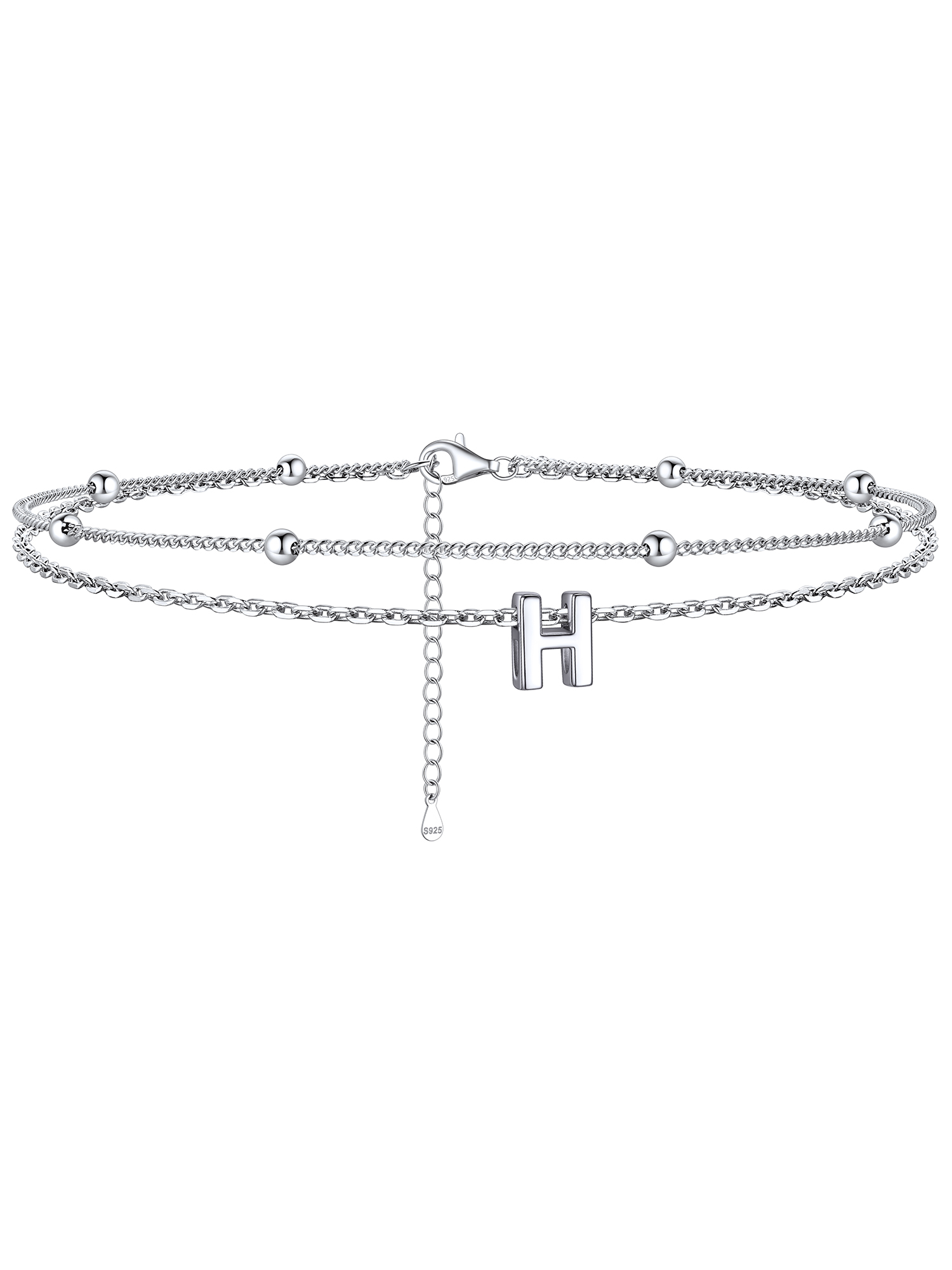Dainty Layered Waterproof Initial Anklets