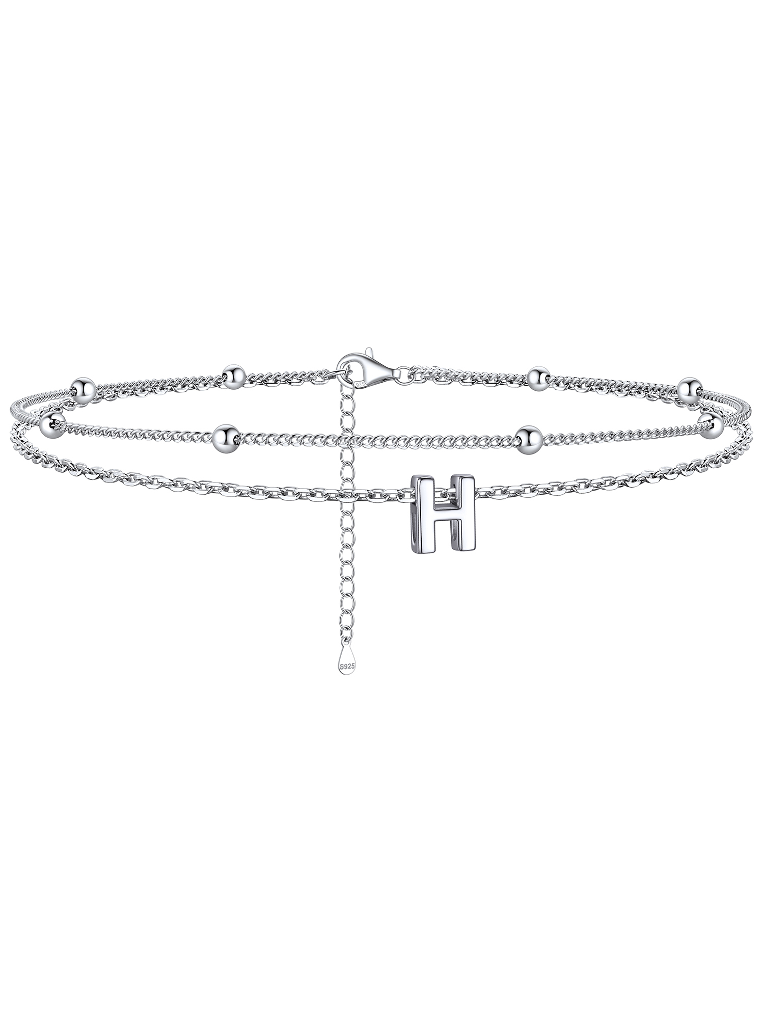Dainty Layered Waterproof Initial Anklets