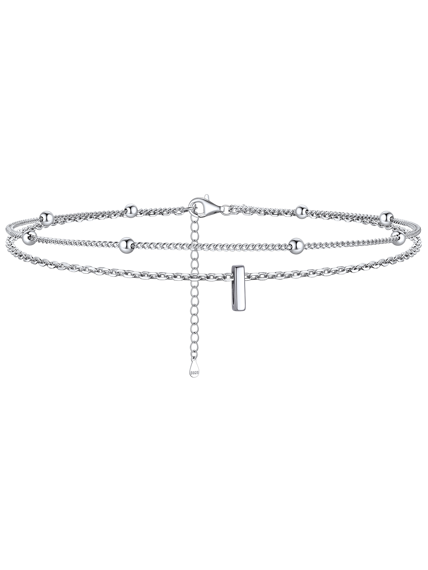 Dainty Layered Waterproof Initial Anklets
