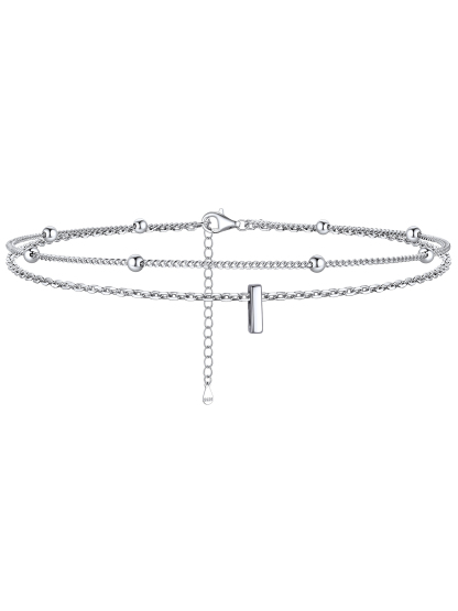Dainty Layered Waterproof Initial Anklets
