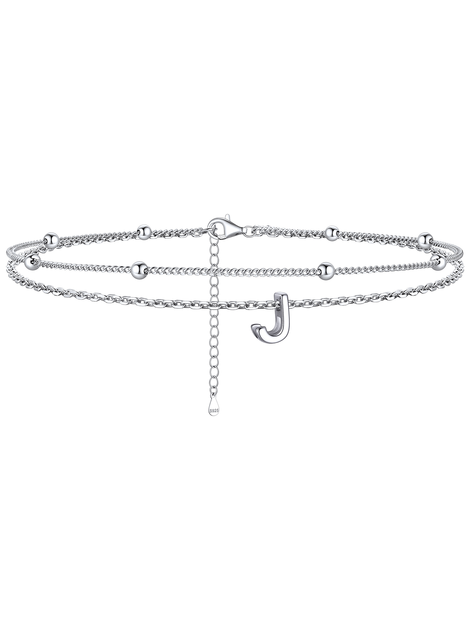 Dainty Layered Waterproof Initial Anklets