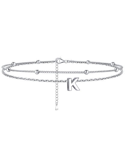 Dainty Layered Waterproof Initial Anklets