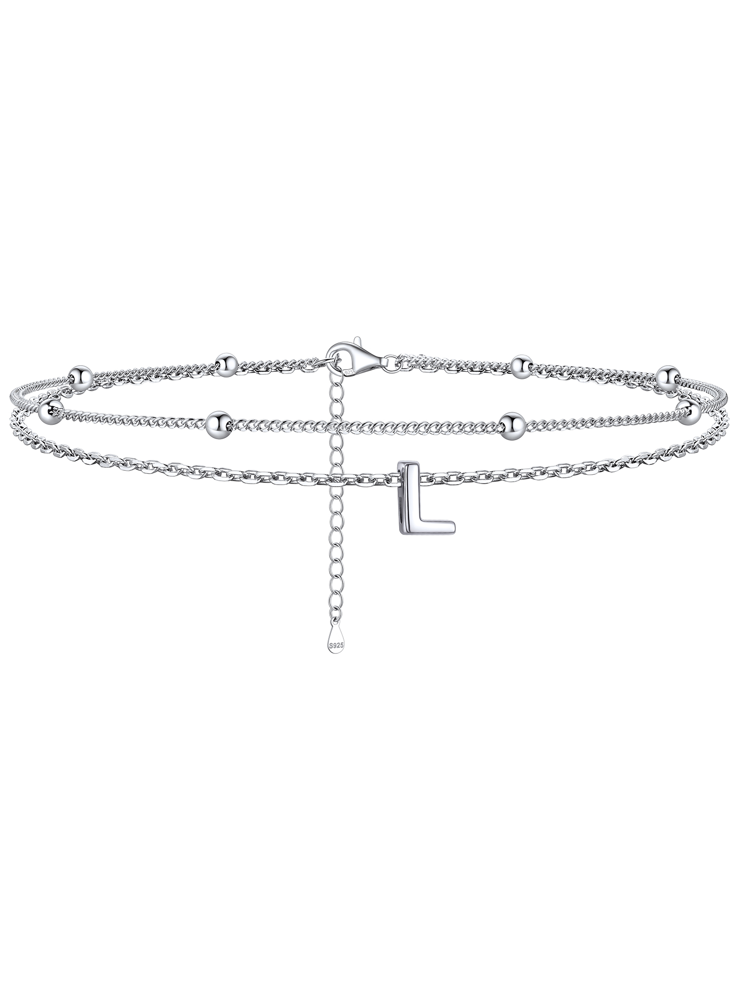 Dainty Layered Waterproof Initial Anklets