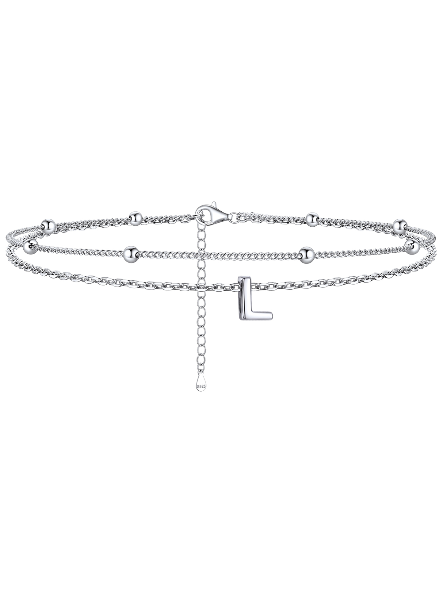 Dainty Layered Waterproof Initial Anklets