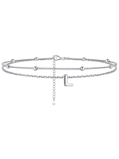 Dainty Layered Waterproof Initial Anklets