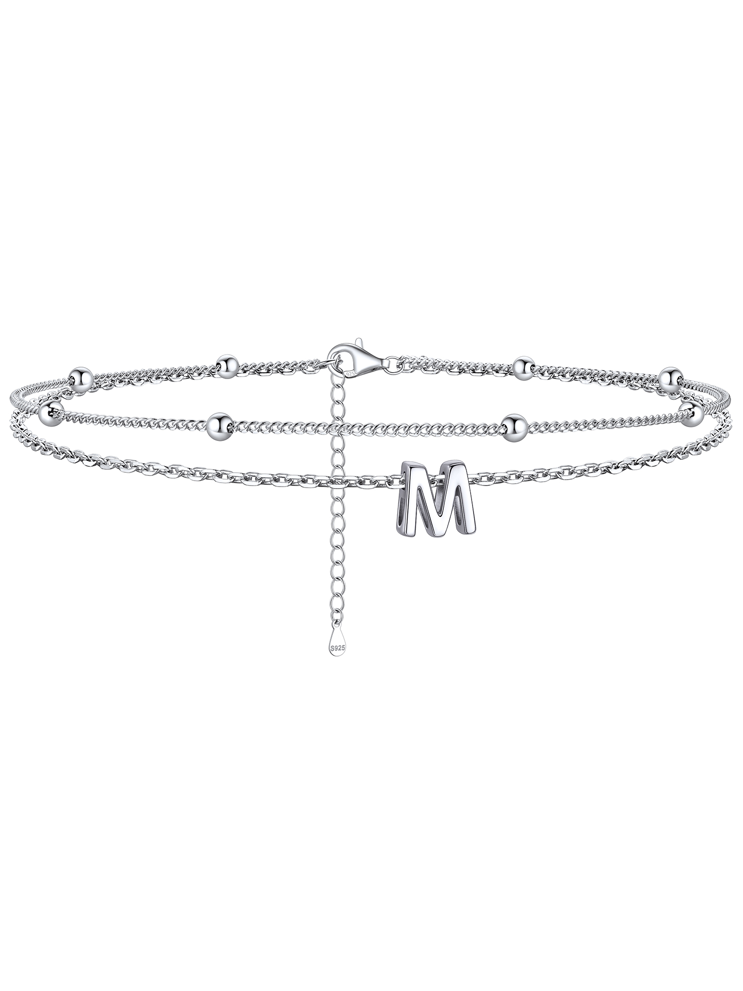 Dainty Layered Waterproof Initial Anklets