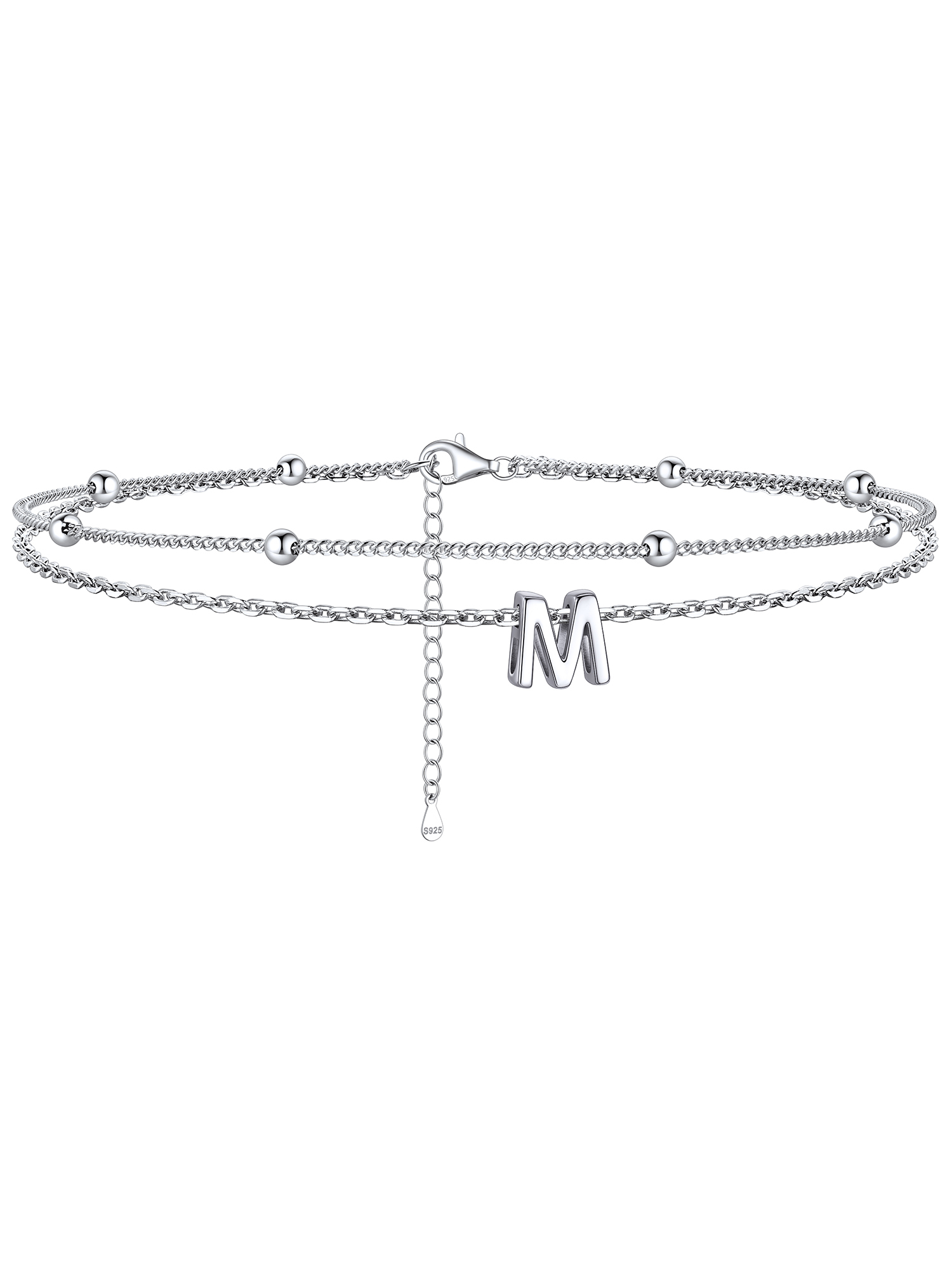 Dainty Layered Waterproof Initial Anklets