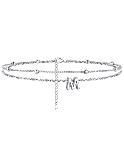 Dainty Layered Waterproof Initial Anklets