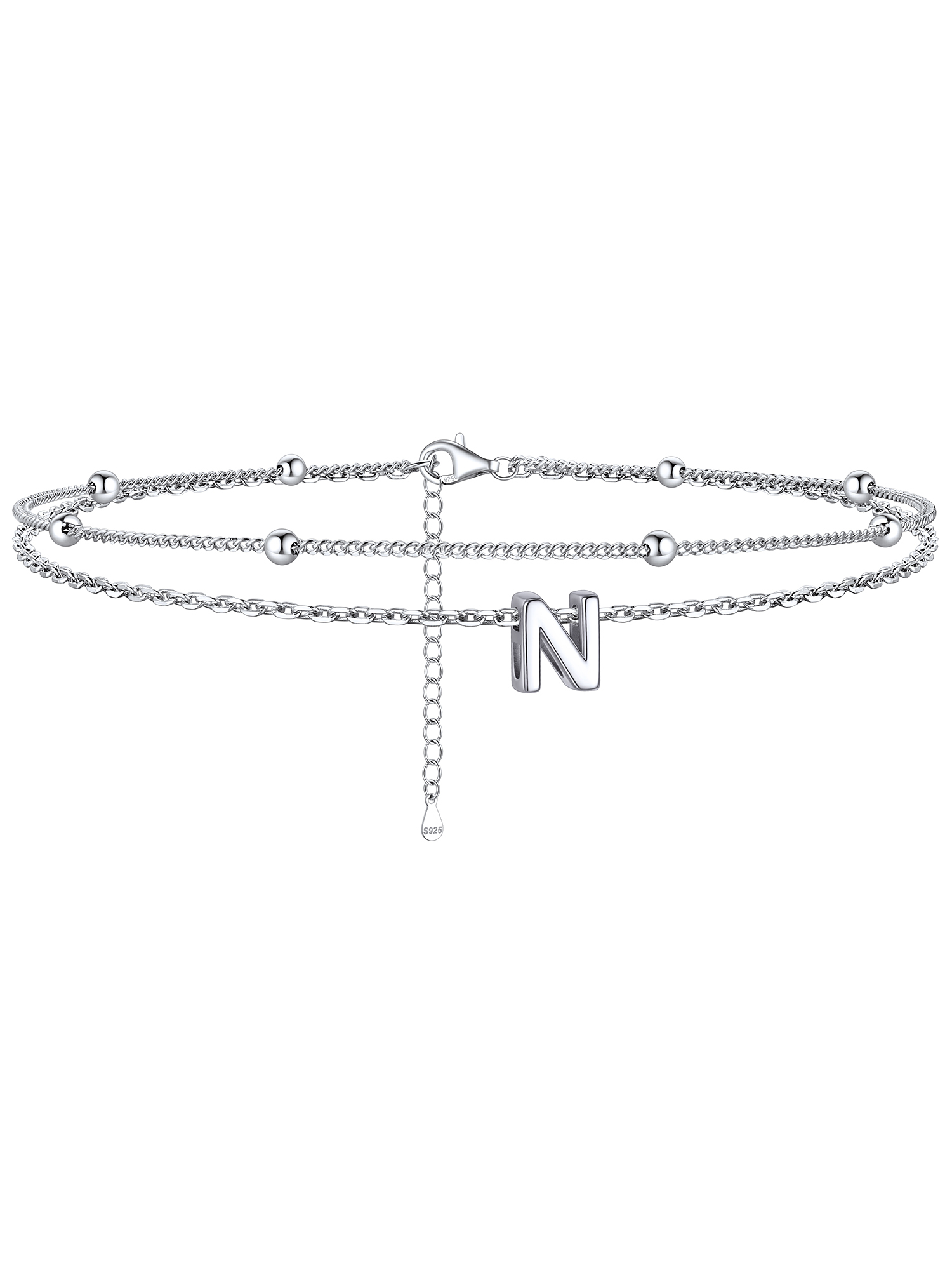Dainty Layered Waterproof Initial Anklets