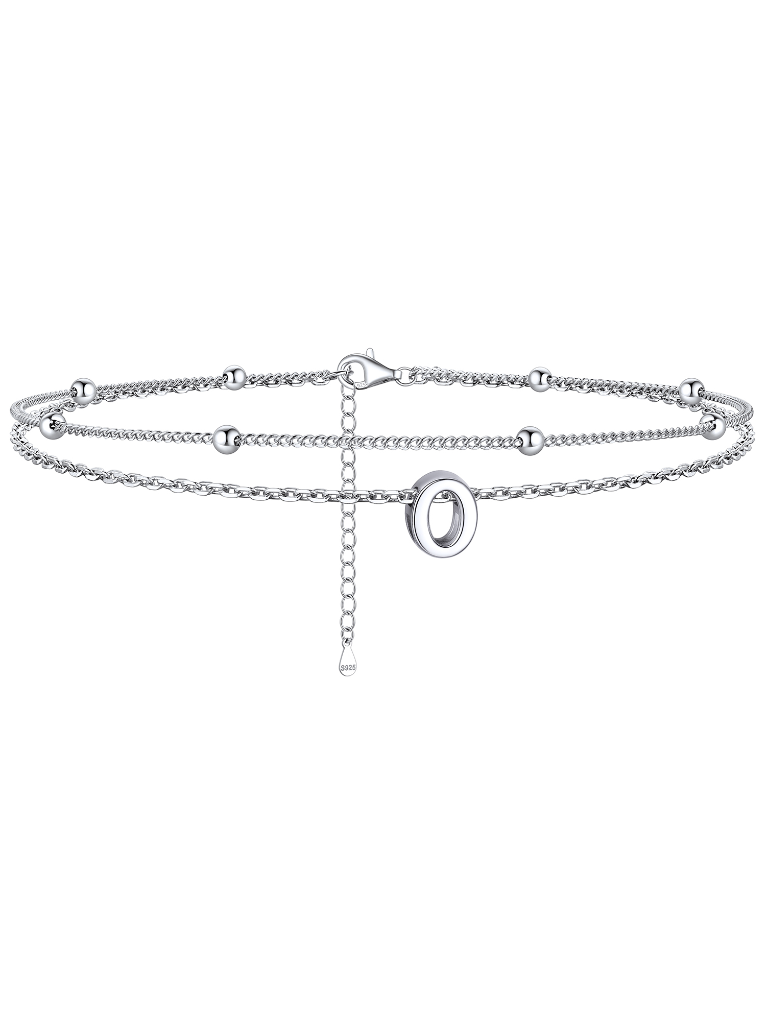 Dainty Layered Waterproof Initial Anklets