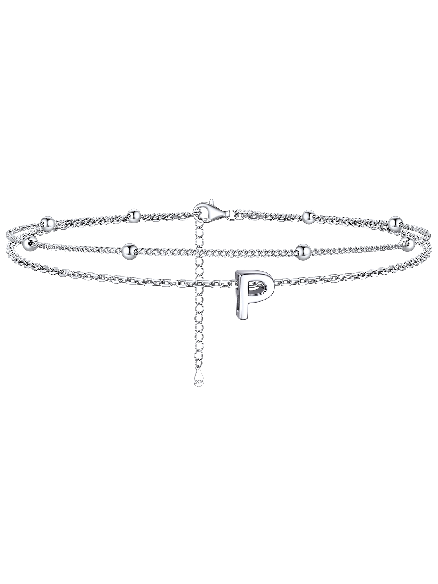 Dainty Layered Waterproof Initial Anklets