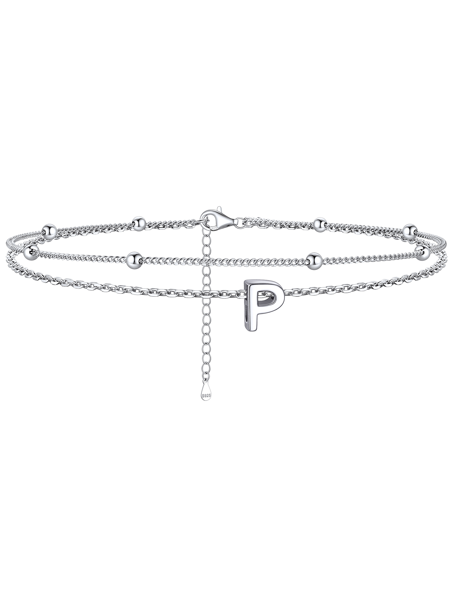 Dainty Layered Waterproof Initial Anklets