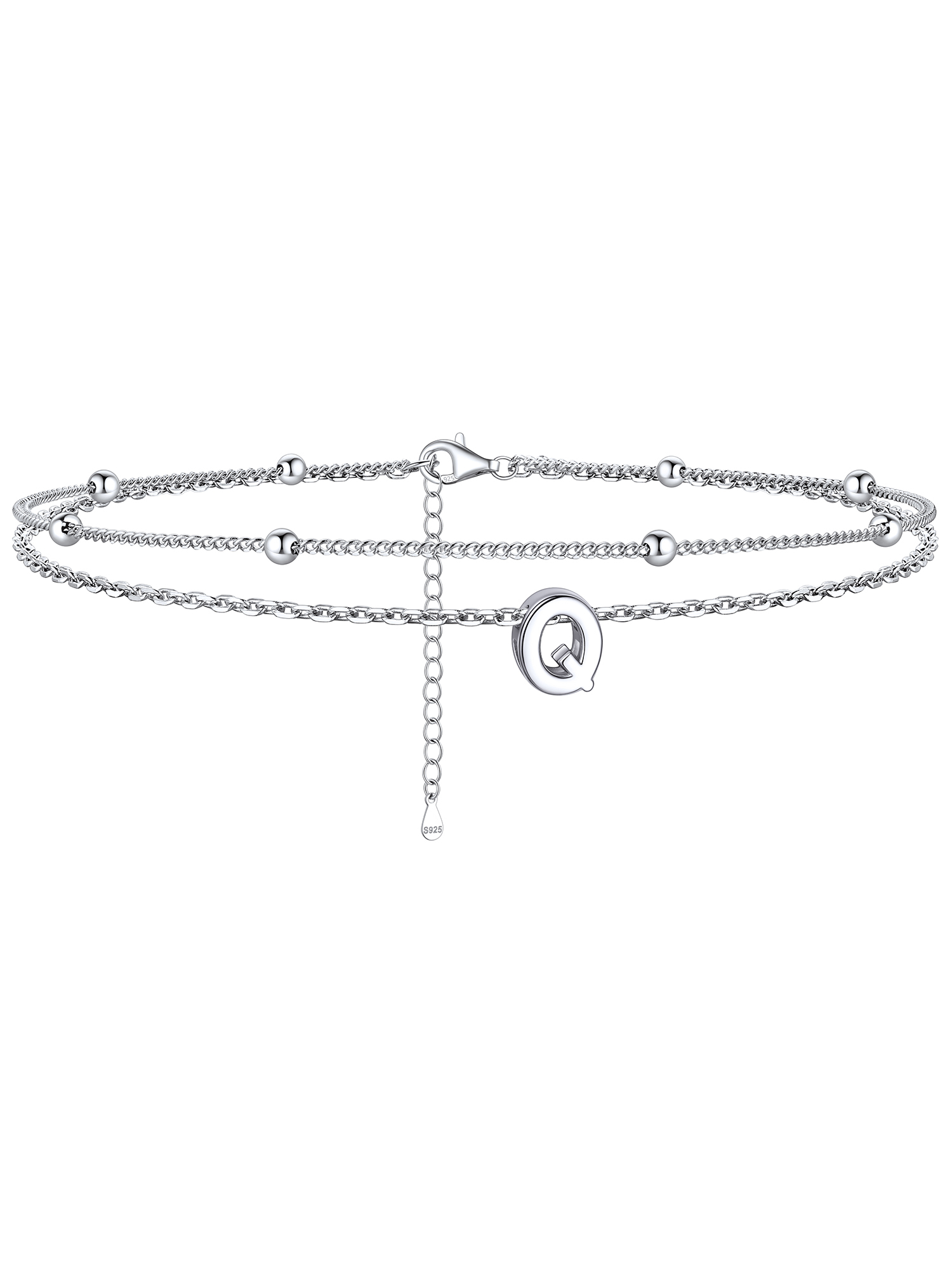 Dainty Layered Waterproof Initial Anklets
