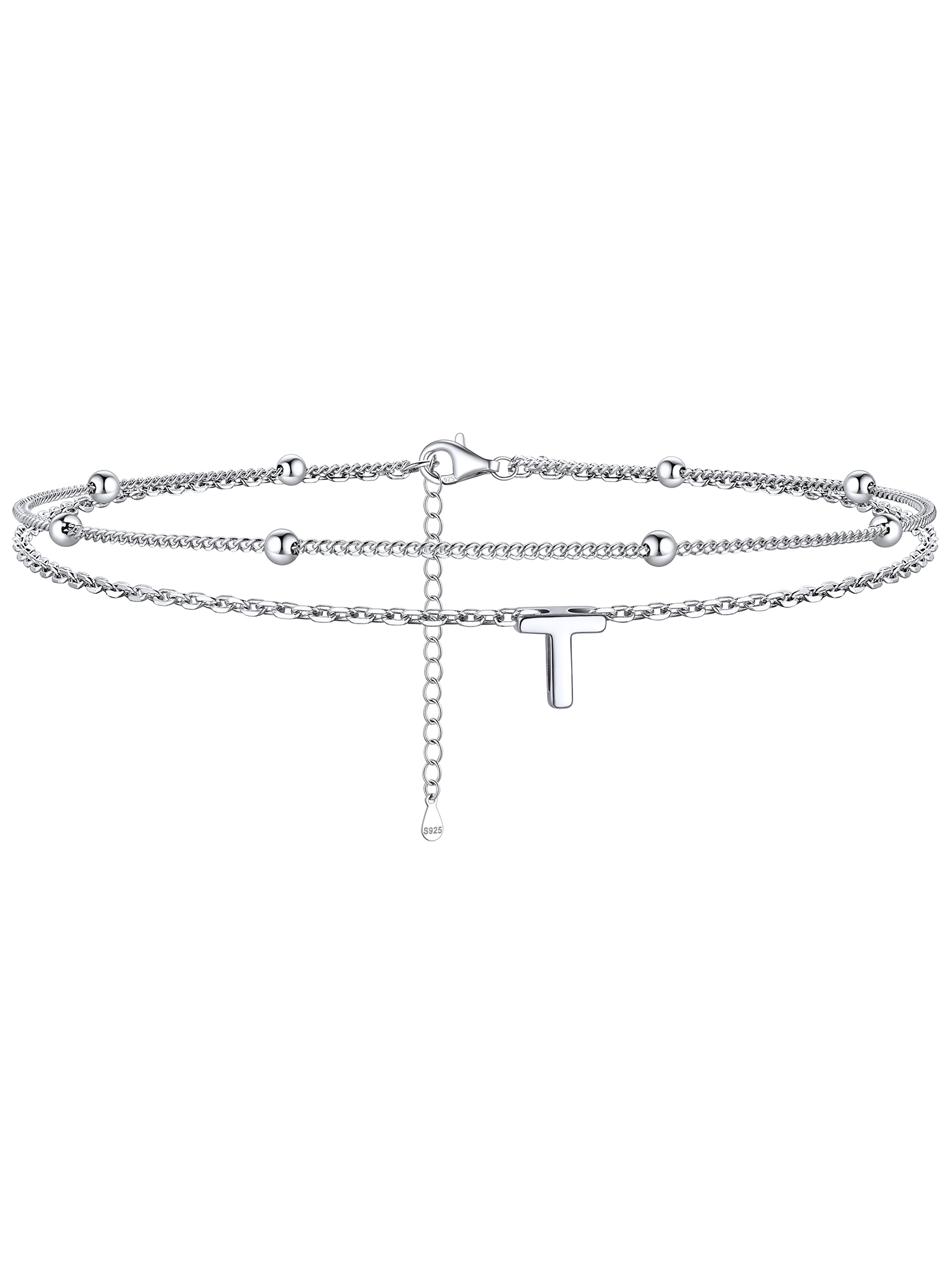 Dainty Layered Waterproof Initial Anklets