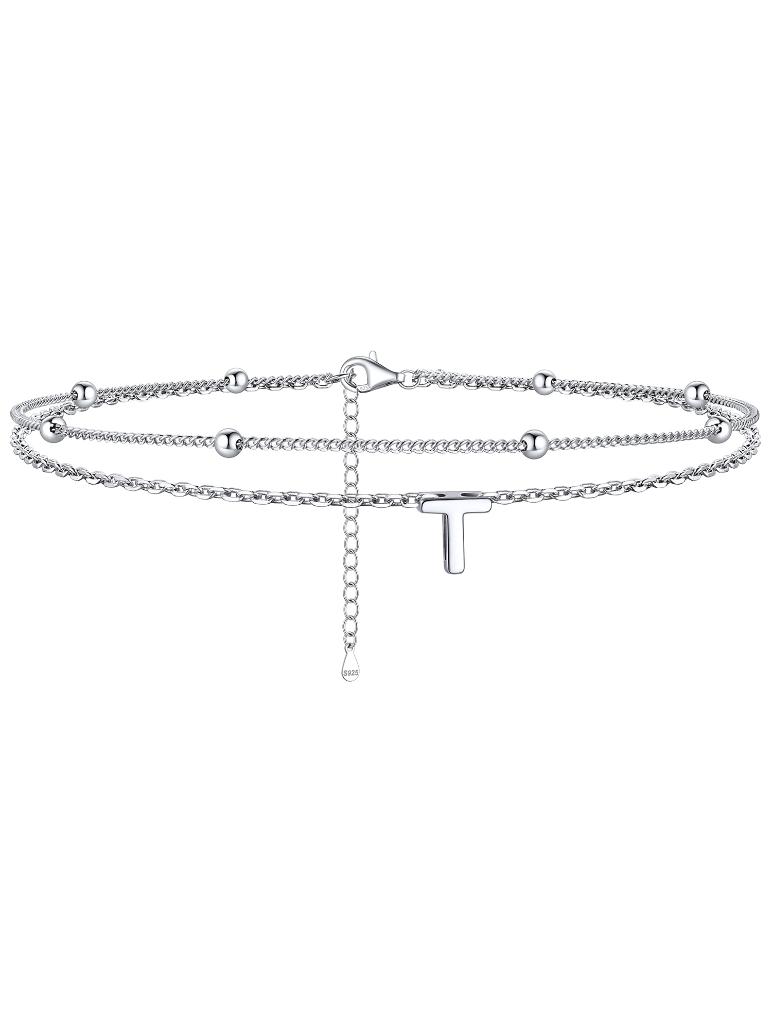 Dainty Layered Waterproof Initial Anklets