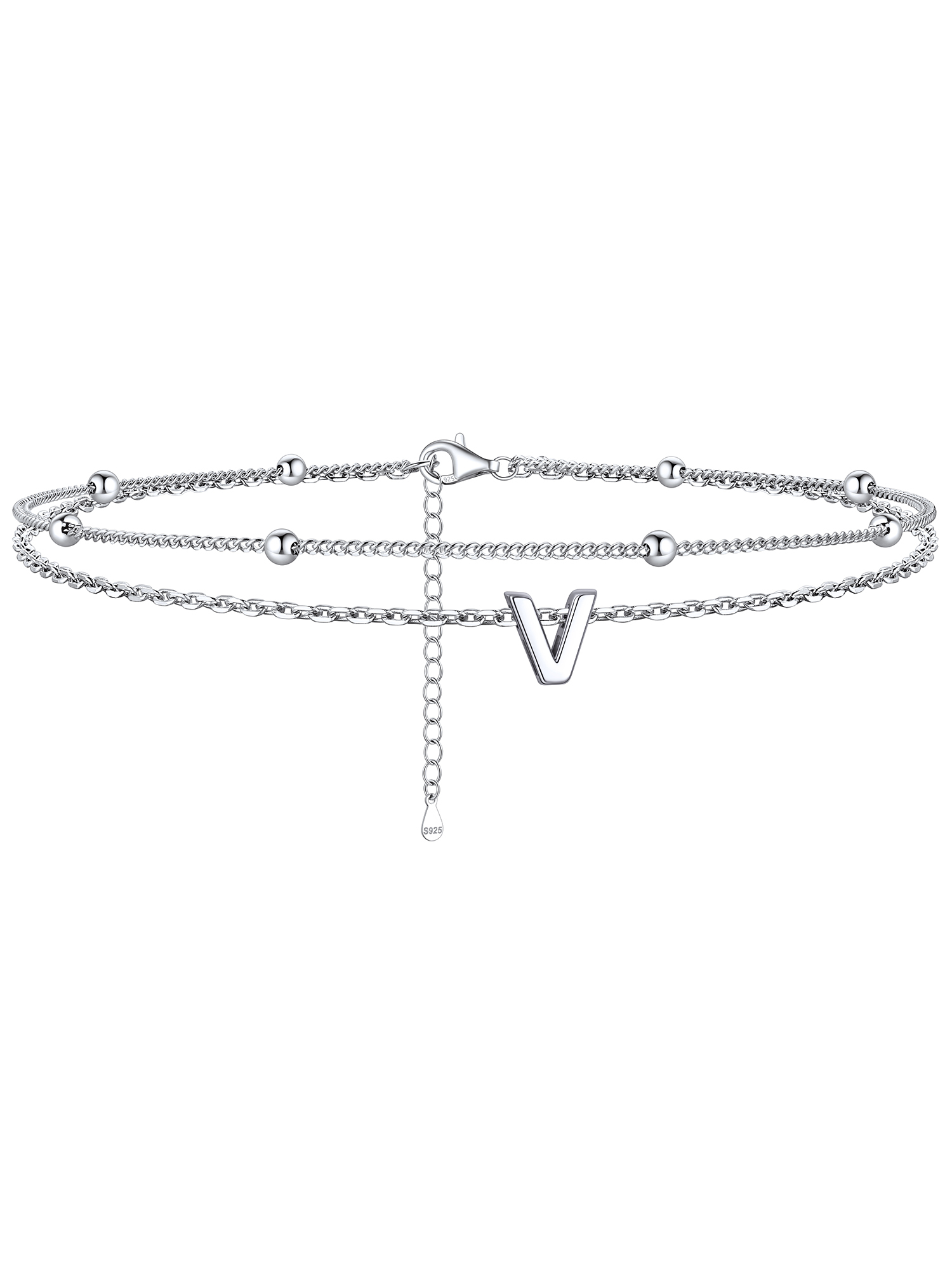 Dainty Layered Waterproof Initial Anklets