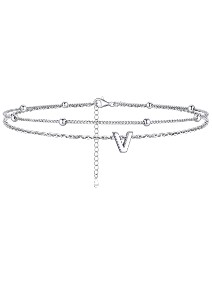 Dainty Layered Waterproof Initial Anklets