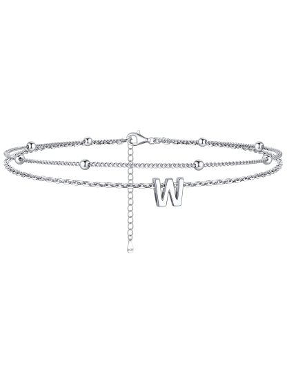 Dainty Layered Waterproof Initial Anklets