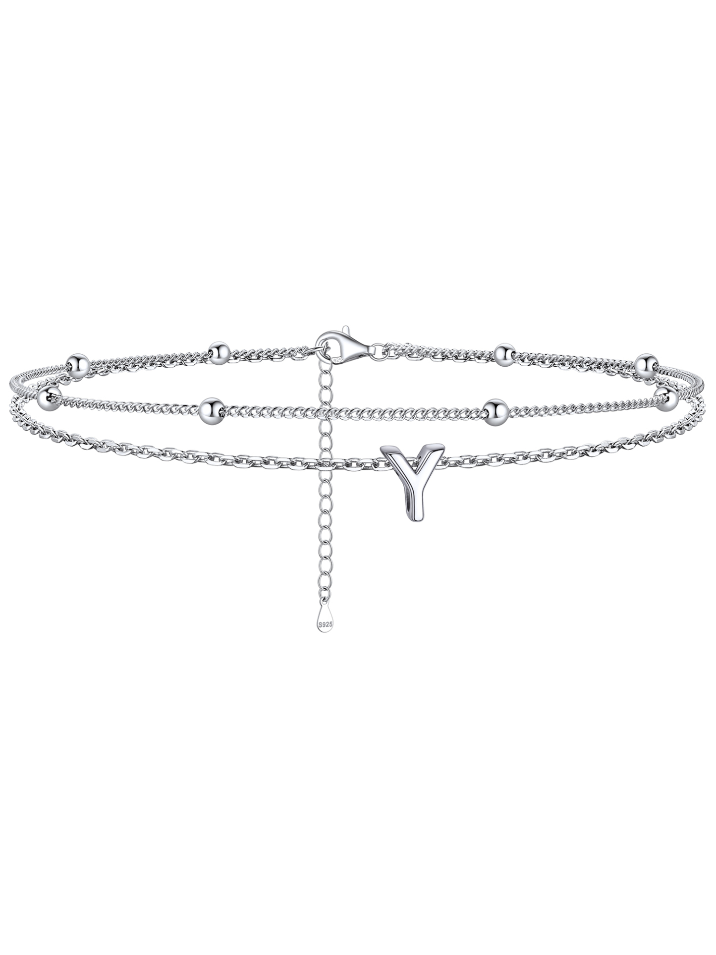 Dainty Layered Waterproof Initial Anklets