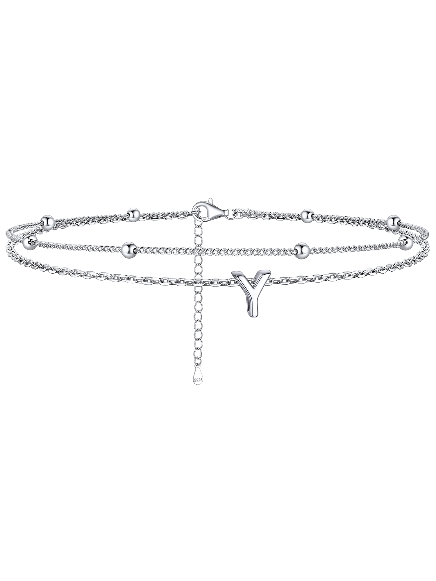 Dainty Layered Waterproof Initial Anklets