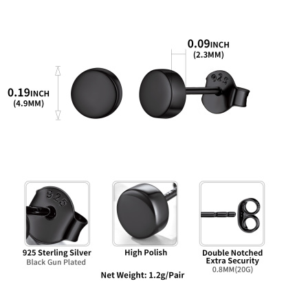 Punk Round Tiny Dot Studs for Men Women