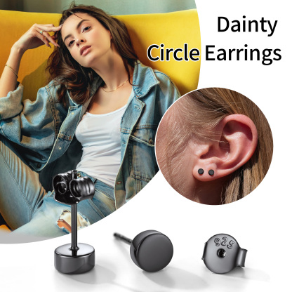 Punk Round Tiny Dot Studs for Men Women