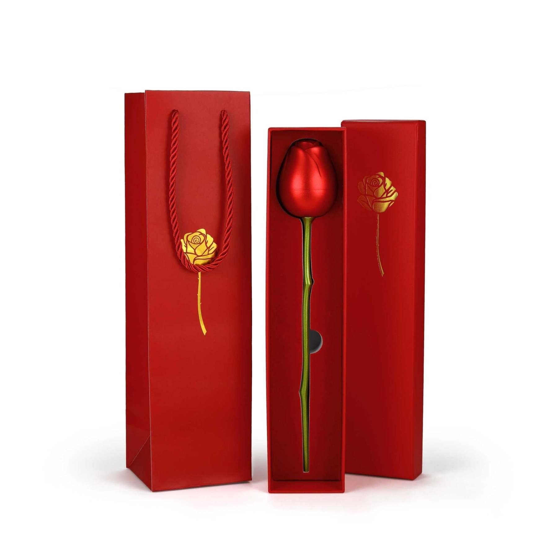 Red Rose Box Ring Case Jewelry Storage Case