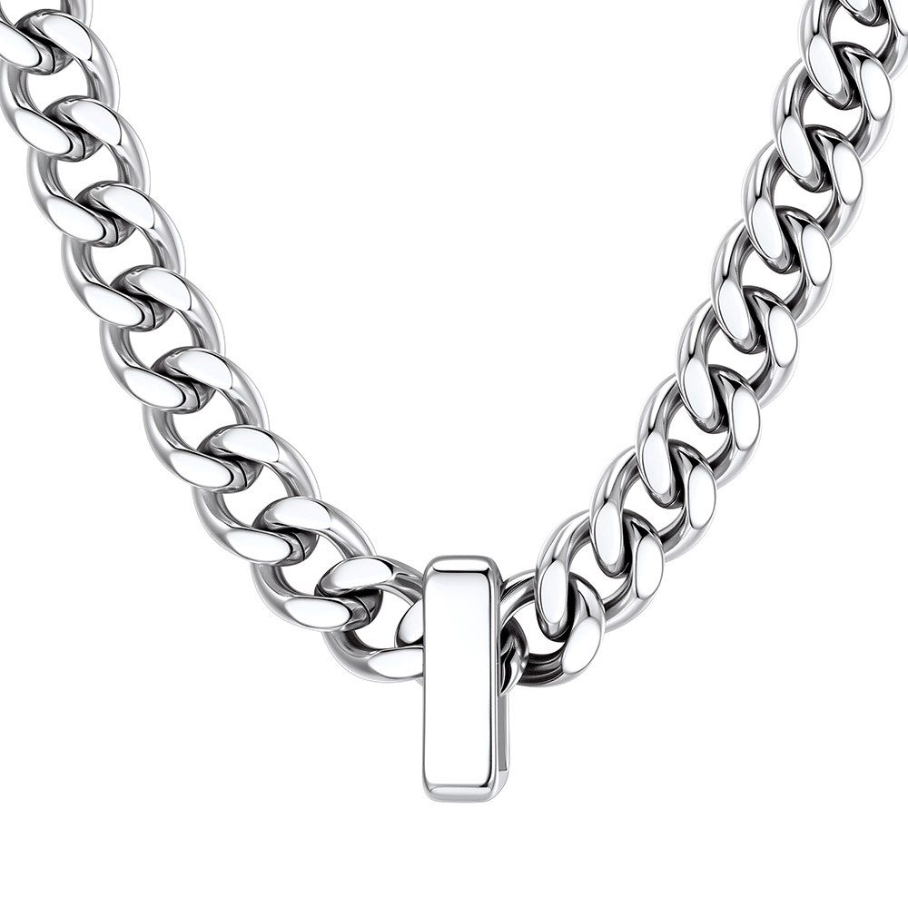 Custom Engravable Name Beads Cuban Chain Necklace For Men