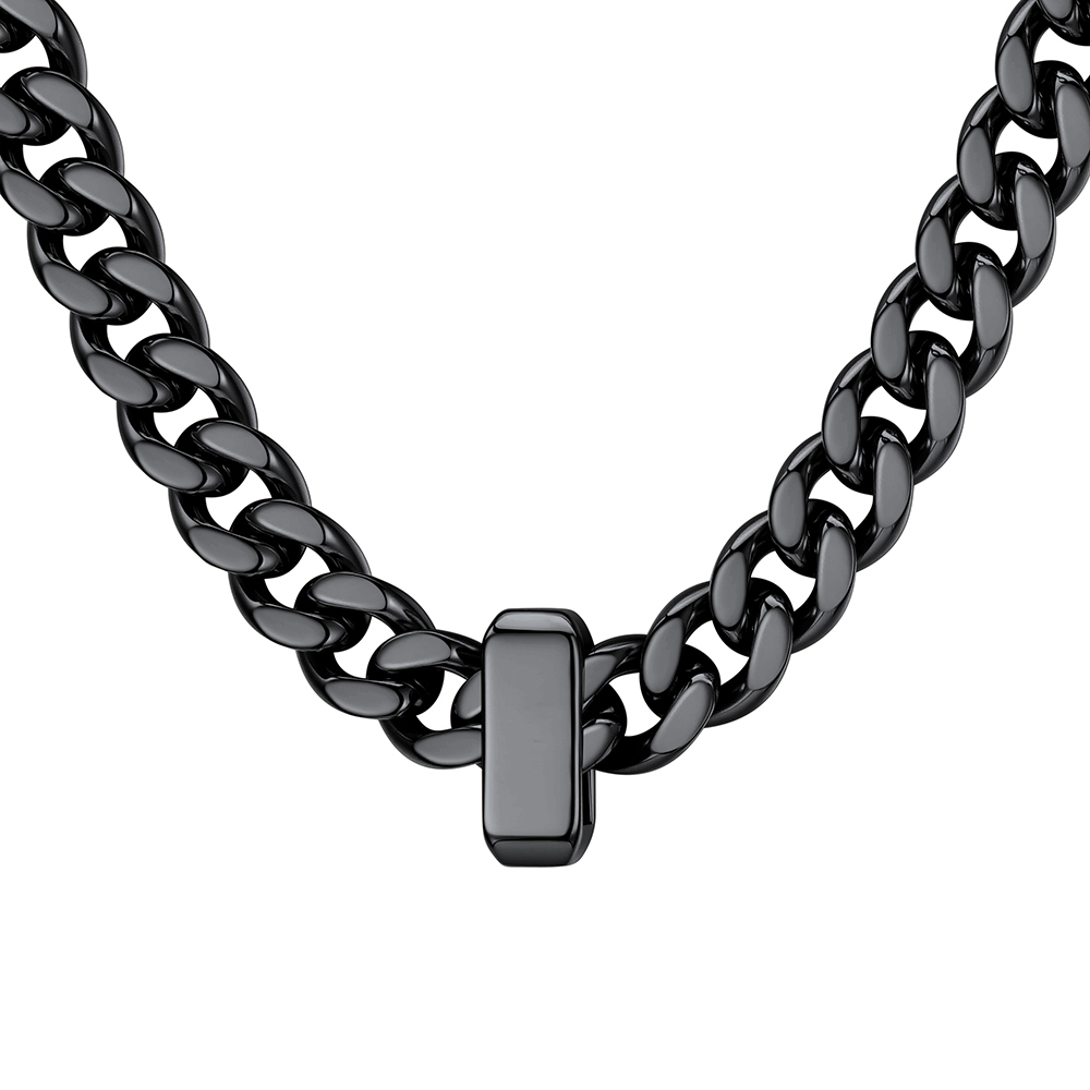 Custom Engravable Name Beads Cuban Chain Necklace For Men