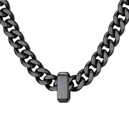 Custom Engravable Name Beads Cuban Chain Necklace For Men