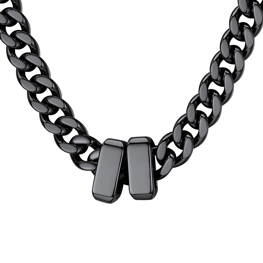Custom Engravable Name Beads Cuban Chain Necklace For Men