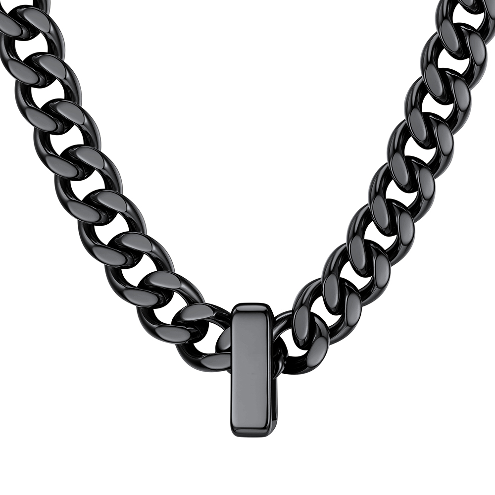 Custom Engravable Name Beads Cuban Chain Necklace For Men