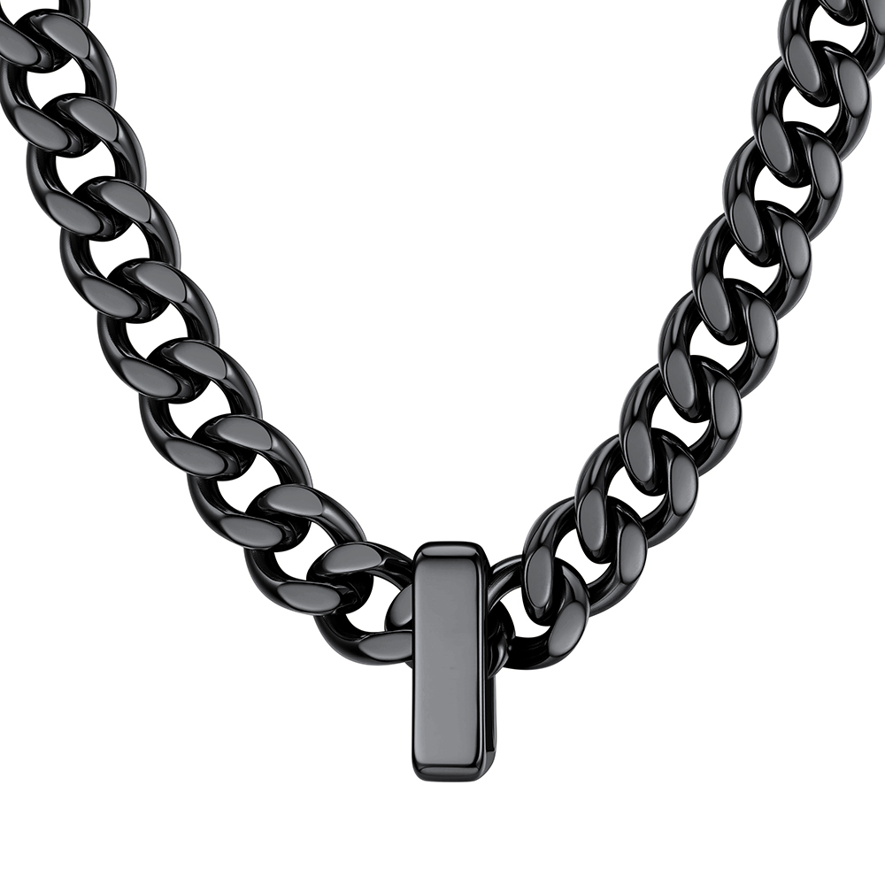 Custom Engravable Name Beads Cuban Chain Necklace For Men