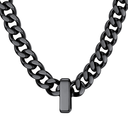 Custom Engravable Name Beads Cuban Chain Necklace For Men