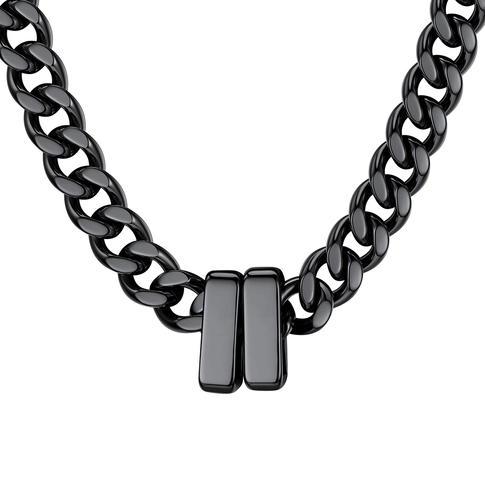 Custom Engravable Name Beads Cuban Chain Necklace For Men