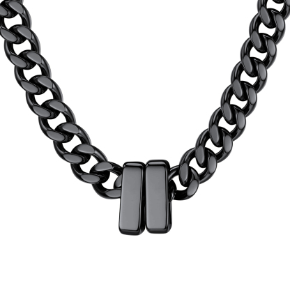 Custom Engravable Name Beads Cuban Chain Necklace For Men