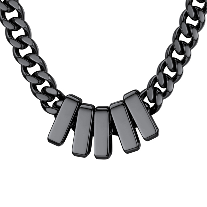 Custom Engravable Name Beads Cuban Chain Necklace For Men
