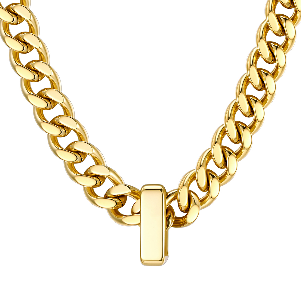 Custom Engravable Name Beads Cuban Chain Necklace For Men