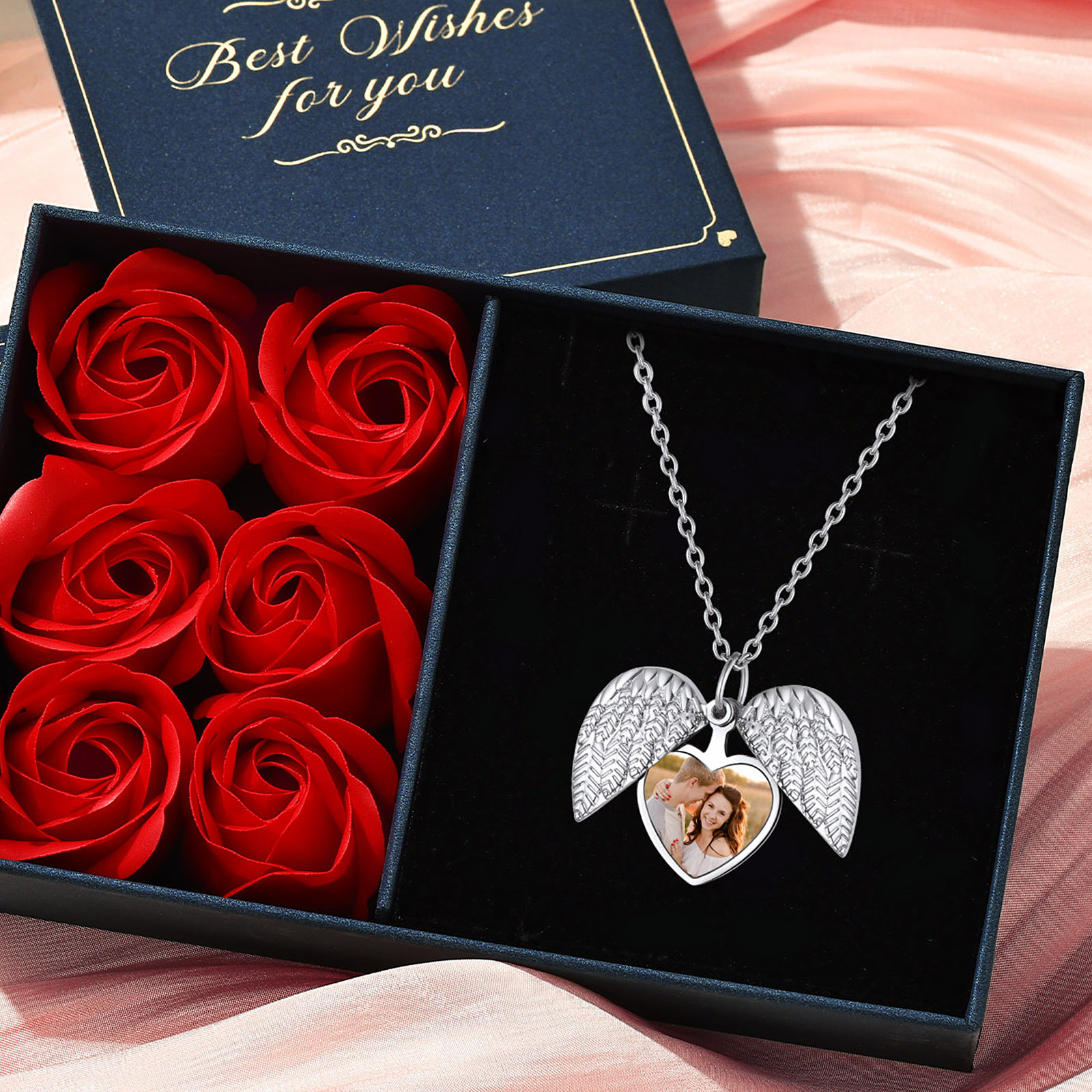 Customized Heart Locket Necklace with Pictures
