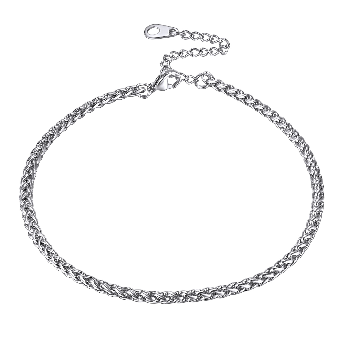 Wide Spiga Wheat Chain Anklet for Women