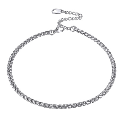 Wide Spiga Wheat Chain Anklet for Women