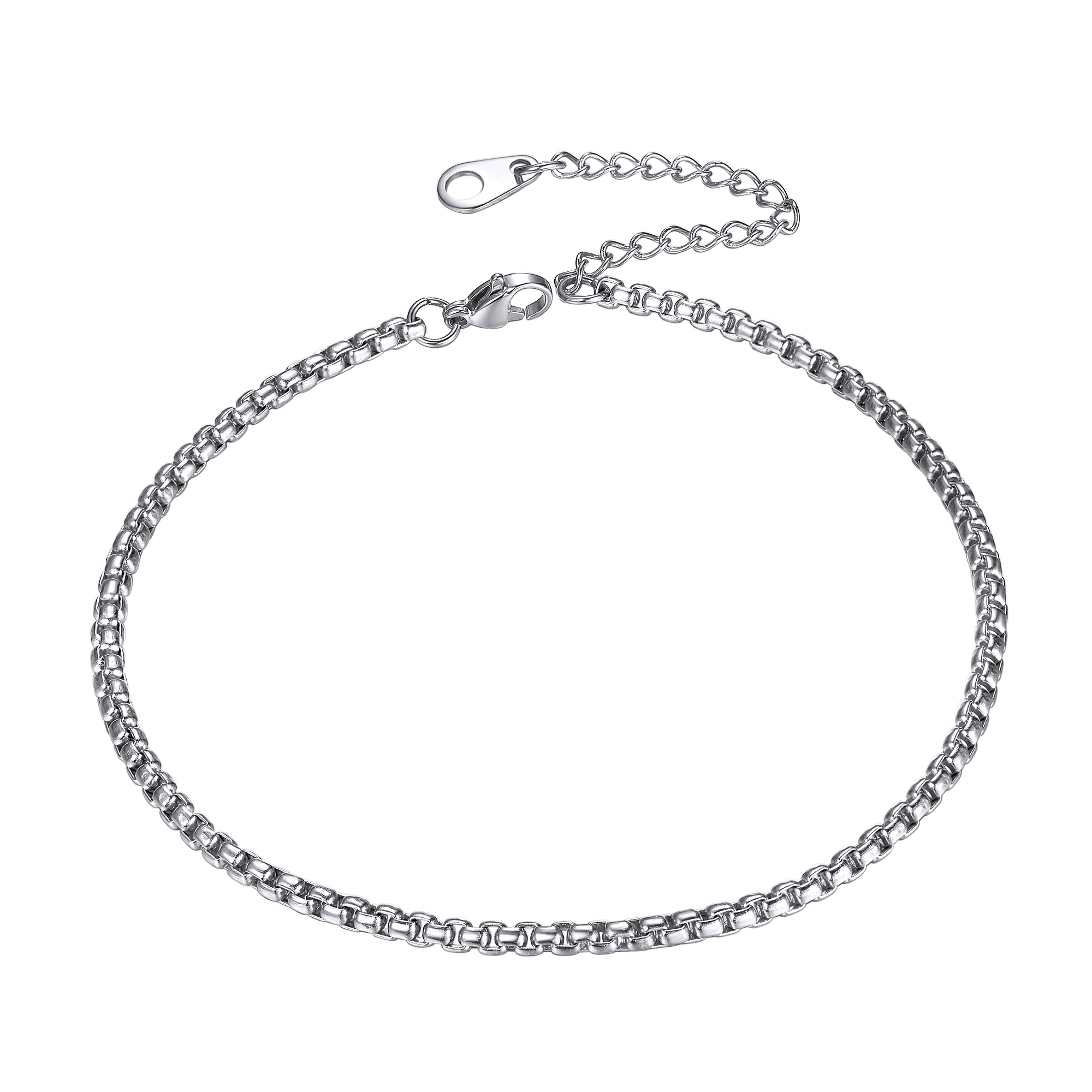 Box Chain Anklet for Women 3mm