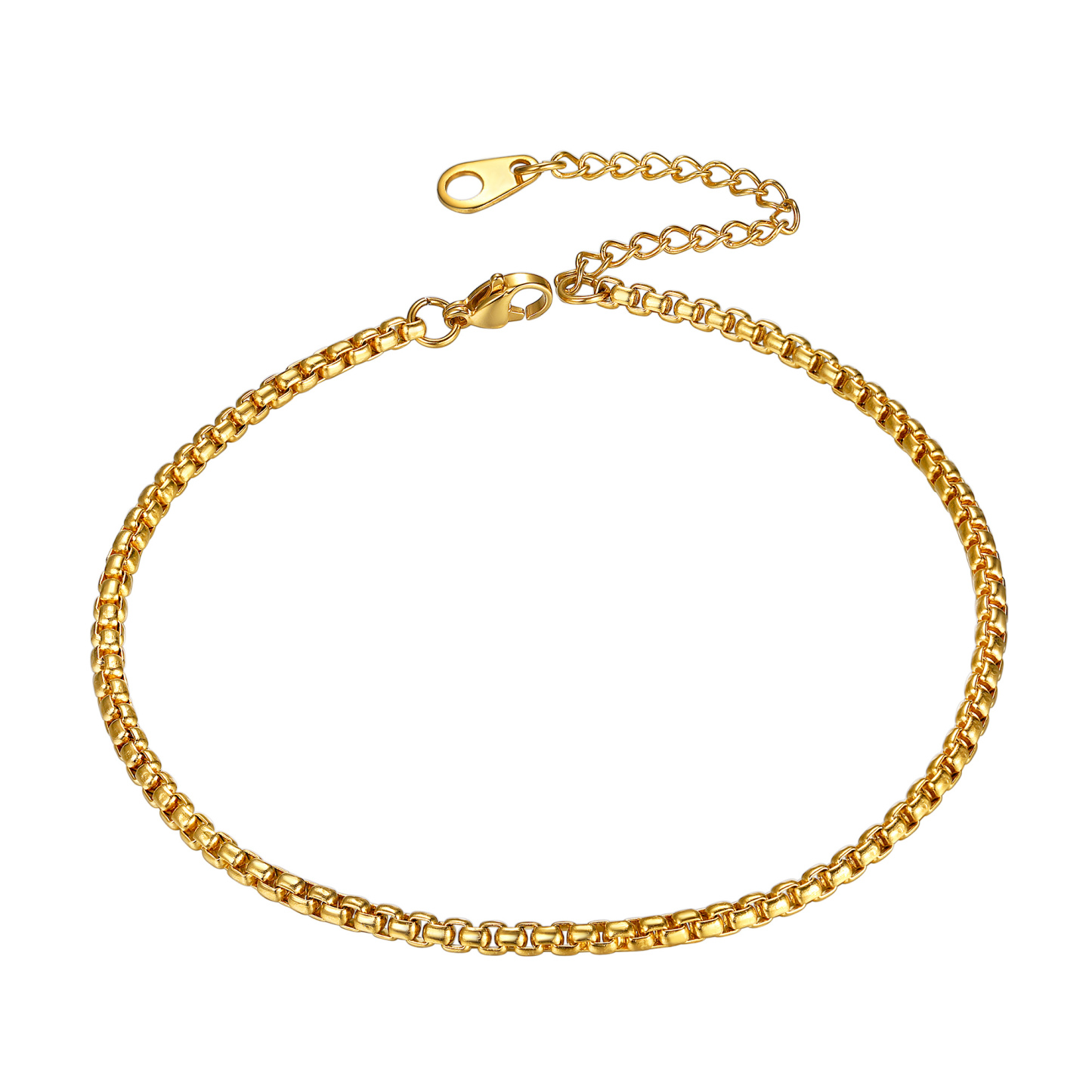Box Chain Anklet for Women 3mm