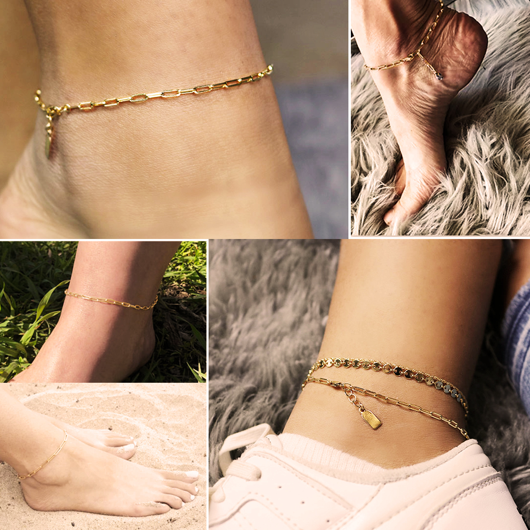 Paperclip Chain Anklet for Women