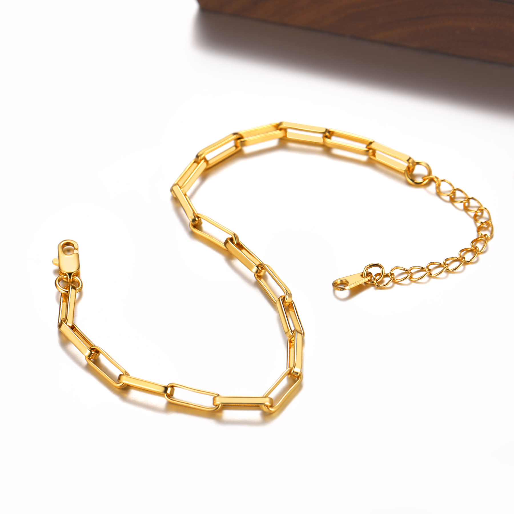 18K Gold Paperclip Chain Anklet