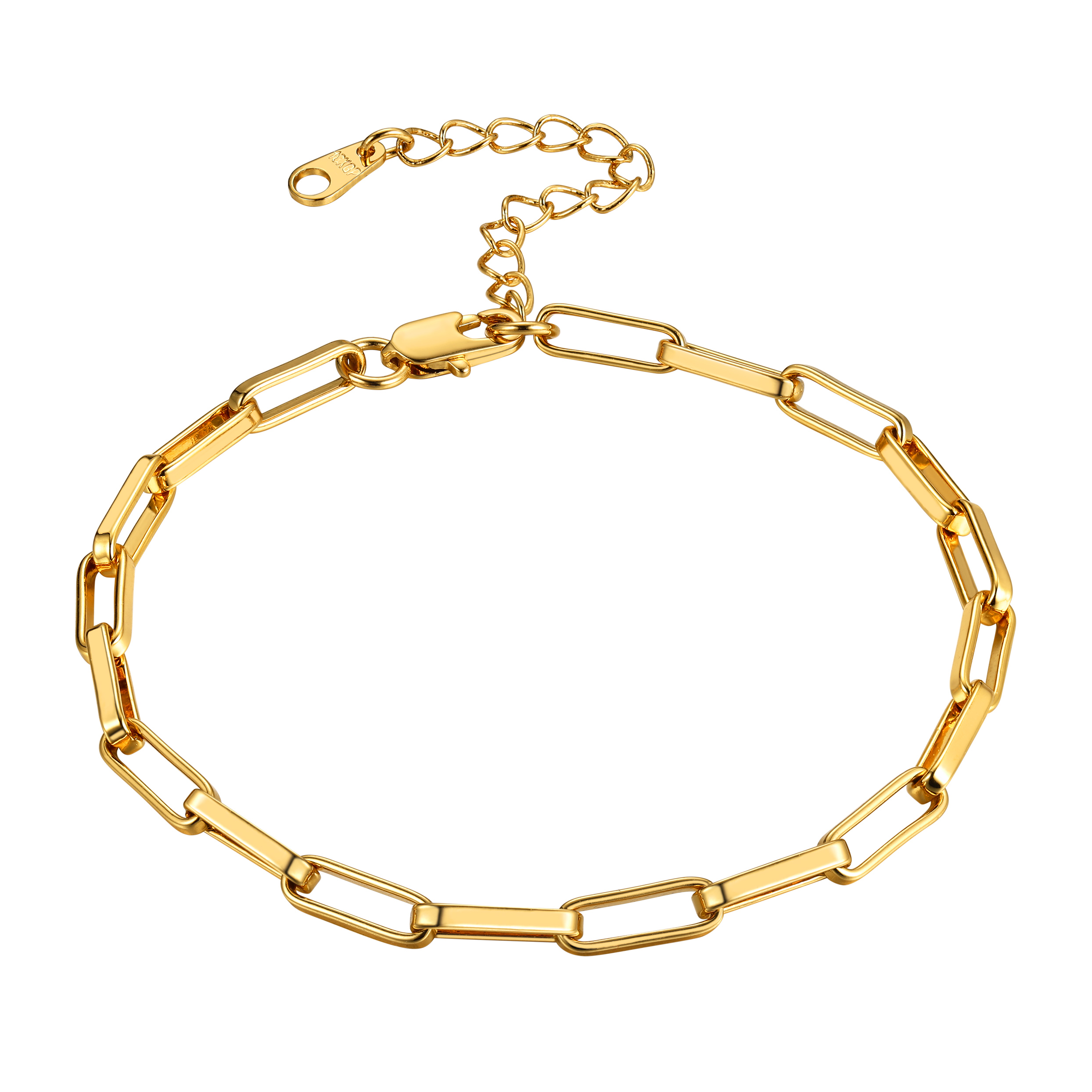 18K Gold Paperclip Chain Anklet