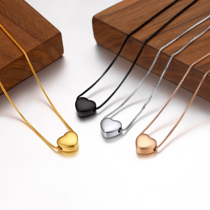 Rose Gold Heart Anklet Box Chain Charm