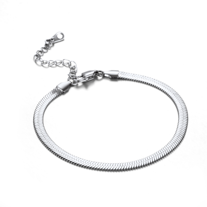 3mm Flat Herringbone Link Anklet