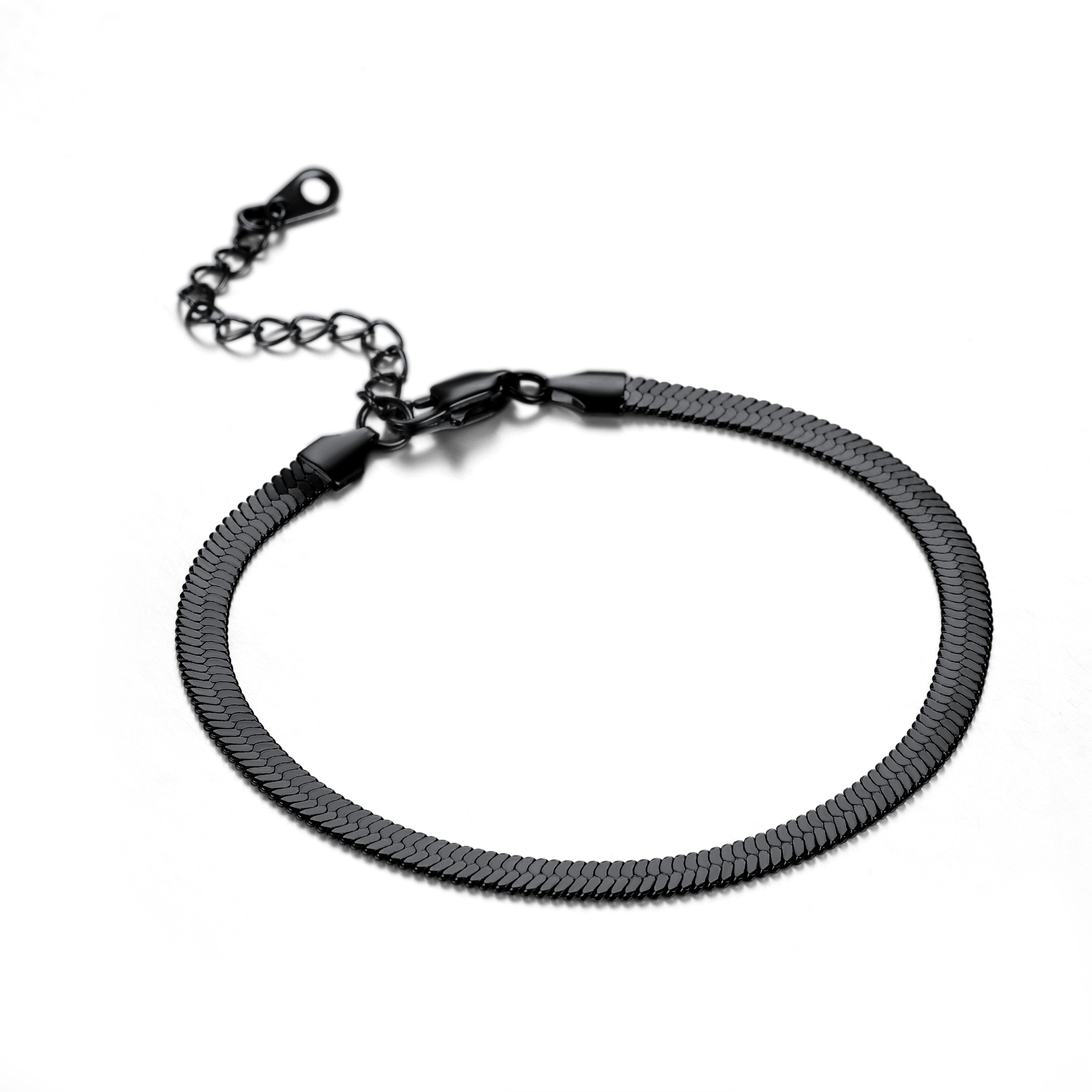 3mm Flat Herringbone Link Anklet